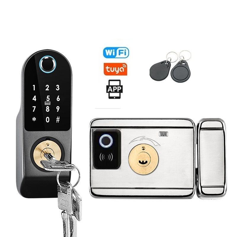 Khoá vân tay 2 mặt cho cửa sắt tùy chọn App Tuya / TTLOCK