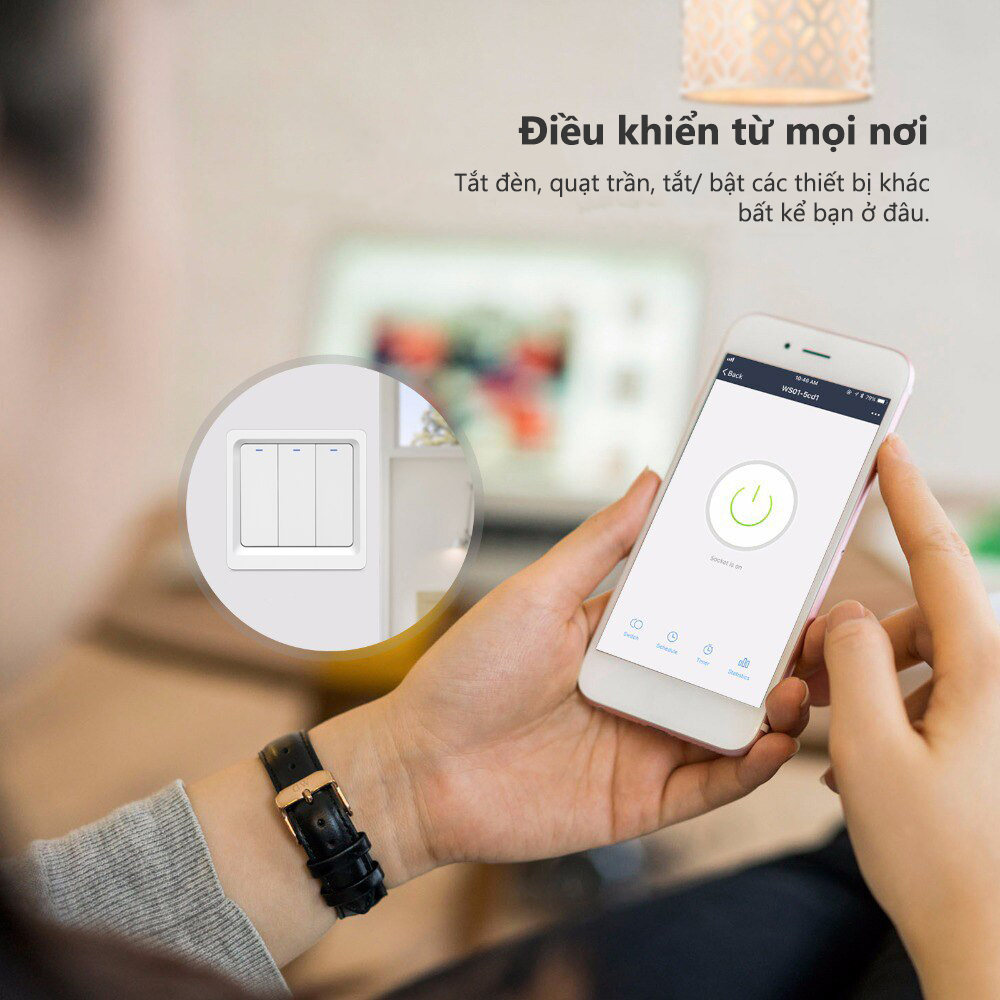 Công tắc vuông vật lý 3 nút SL-1SW Wifi SmartLife